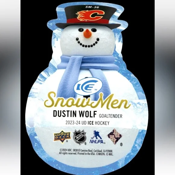 Dustin Wolf 2023/24 Upperdeck Ice Calgary Flames Rookie RC Hockey Card - Picture 2 of 2